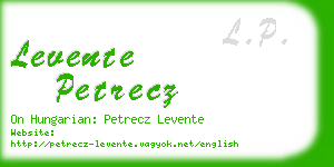 levente petrecz business card
